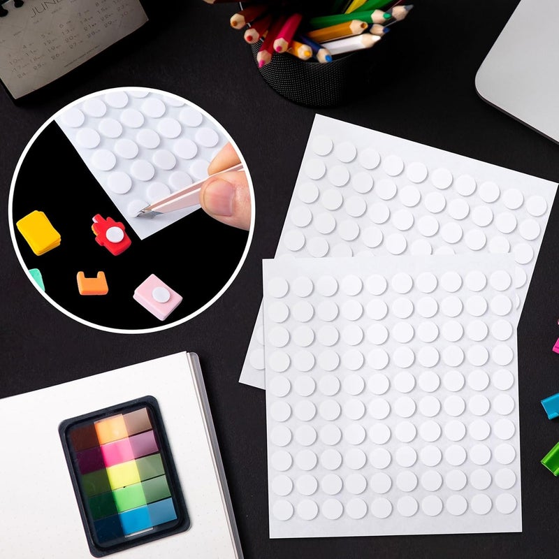 SmallCat 400 PCS Foam Discs Circle Stickers, 4 Sheet 3D Double-Sided Foam Adhesive Squares, Precut Foam Tapes for DIY Arts Crafts for Halloween Christmas - 0.39" - Image 5
